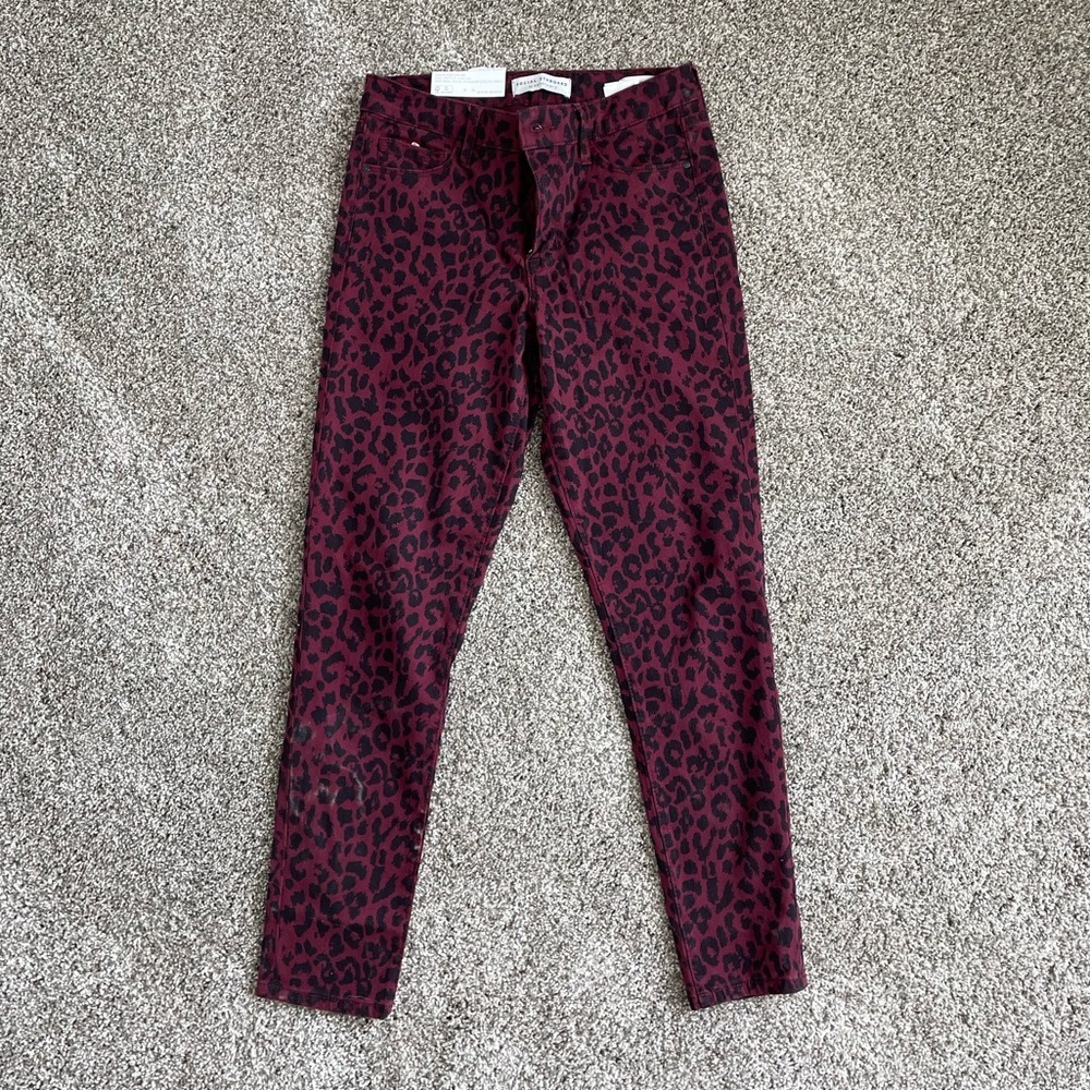 Burgundy Leopard Pants